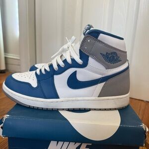 Nike Air Jordan 1 High Blue and Gray Sneakers